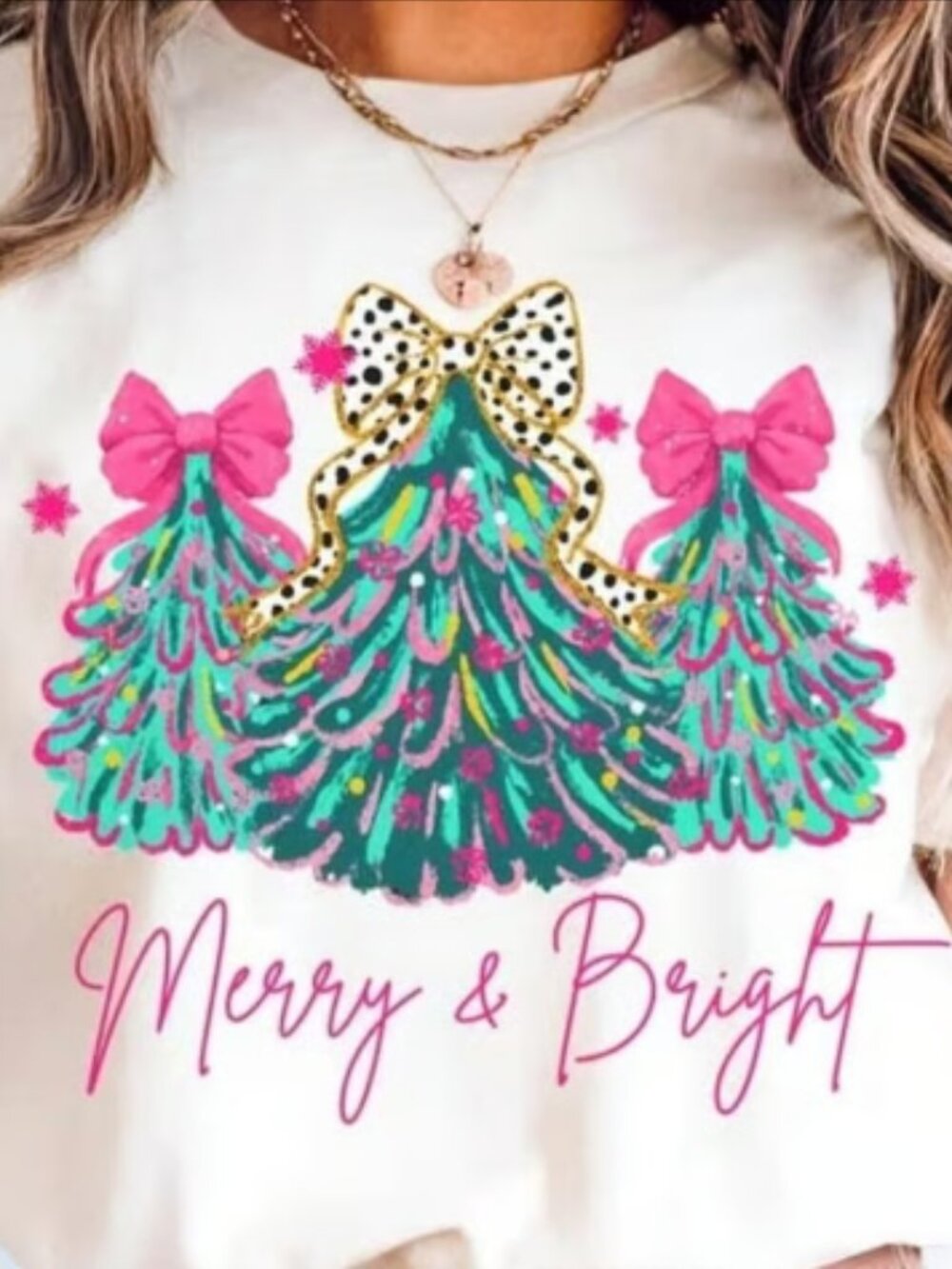 Women's Merry & Bright Christmas Tree Graphic Plus Size T-Shirt~2XL